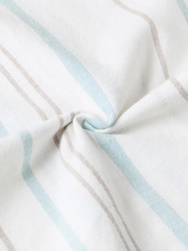 The Souled Store Cotton Linen Pants: Cruise Women Girls Elastic Waistband Off-White Striped Cotton Linen Blend Barrel Fit Lightweight Everyday Casual Pants