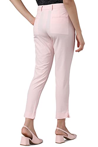 Women Pink Solid Casual Slim Fit Trousers