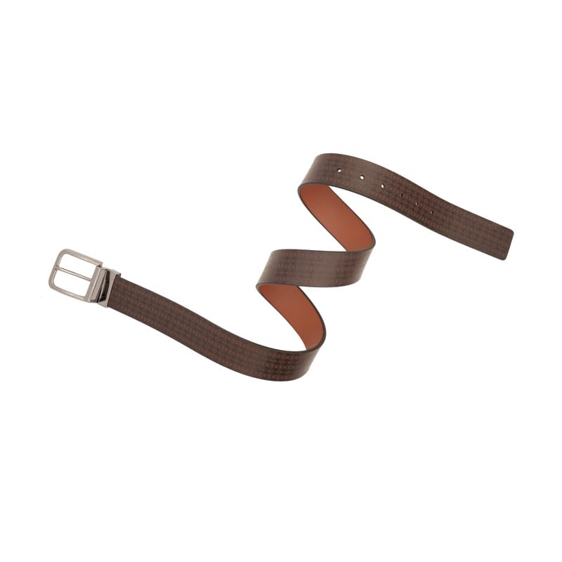 United Colors of Benetton Men's Reversible Leather Belt Elkin | Color - Chocolate+Tan | XL 110Cm | Formal & Casual | Ideal For Gifting