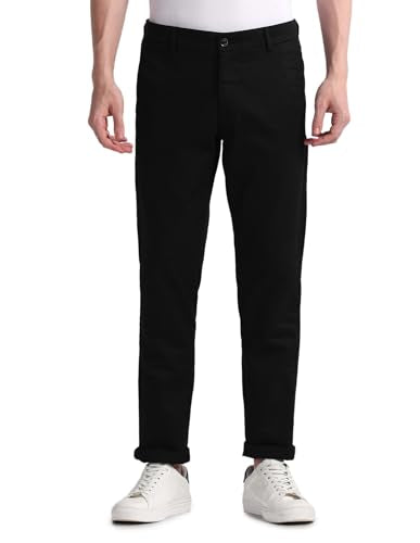 Arrow Slim Fit Dobby Trousers Black