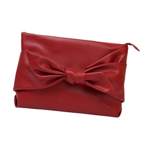 LOOM TREE® Bow Clutch Bag Decoration Pu Leather Evening Handbag For Wedding Lady Dating Red | Womens Handbags & Bags