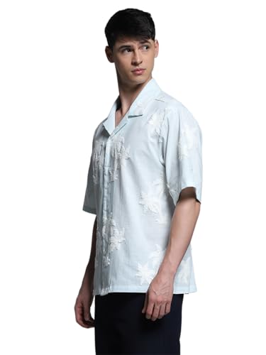 Jack & Jones Men Oversized Blue Shirt