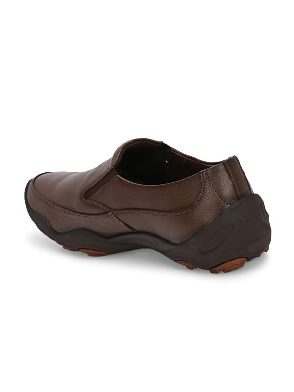 HITZ Tan Leather Casual Shoes for Men's