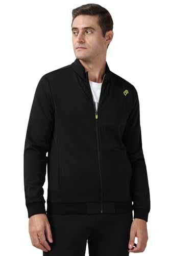 Men Black Solid Casual Jacket