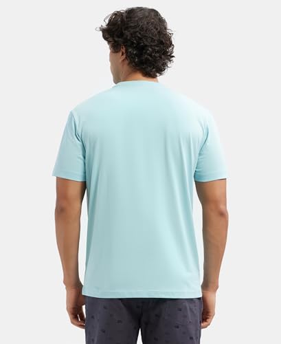 Jockey 2714 Men's Super Combed Cotton Rich Solid Round Neck Half Sleeve T-Shirt_Sea Angel_XL