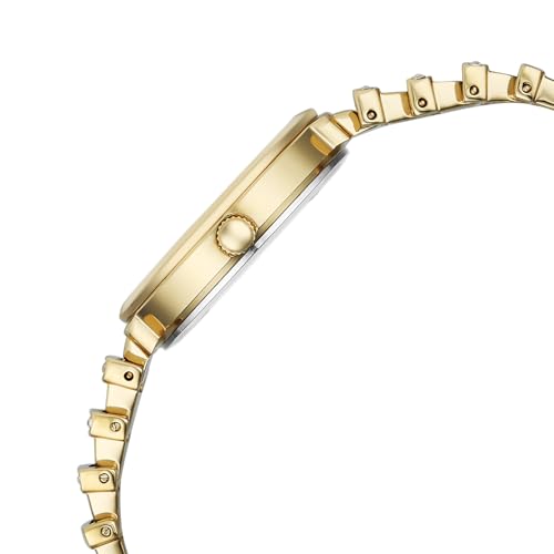 Titan Raga Spotlight with Quartz Analog Silver Dial Gold Brass Strap Watch for Women - 95431YM01