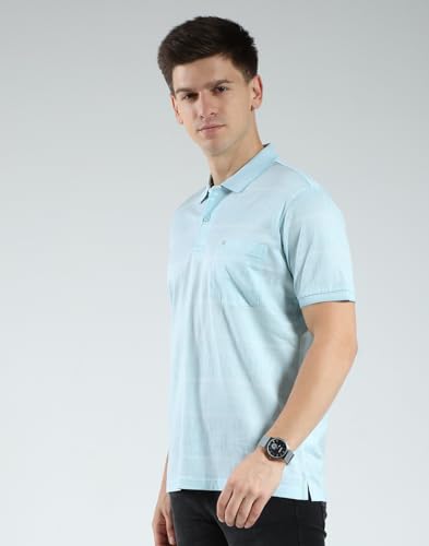 Monte Carlo Mens Regular Fit Collar Neck Half Sleeve Striped T-Shirt Green MPack of 1