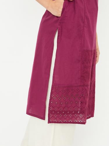 Max Women's Cotton Regular Kurta (BEWWFE24SA_Purple