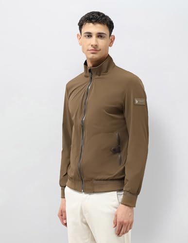 U.S.Polo Association Men's Solid Regular Fit Jacket (USJCK056A_Brown_2XL)