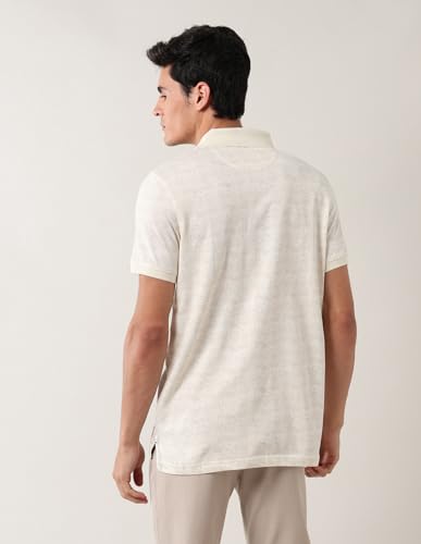 Arrow Sports Men's Floral Regular Fit Polo Shirt (ASAJTS3487_Stone