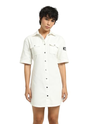 ONLY Women's Regular Fit White Dress