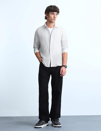 Flying Machine Vertical Striped Slim Fit Shirt