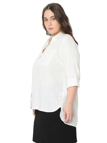 VERO MODA Curve Women Regular Fit White Shirt
