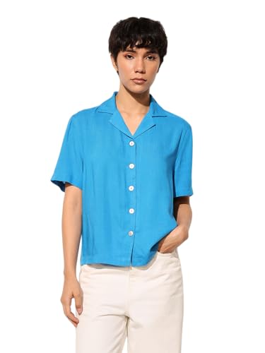 ONLY Women Regular Fit Blue Shirt
