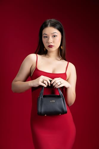 eske Adeline Vegan Leather Women Satchel (Black Saffiano)