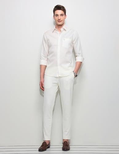 U.S.Polo Association Men's Solid Regular Fit Shirt (USSHTP1246_Ivory_39)