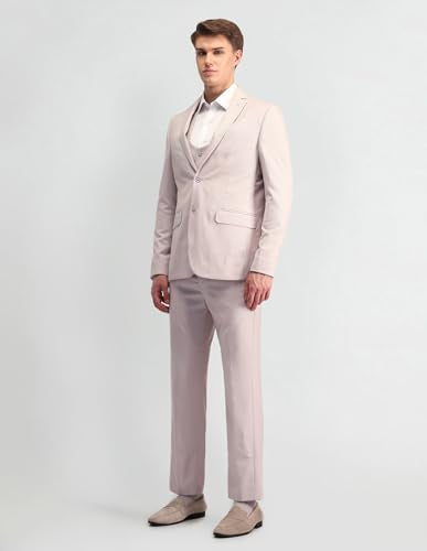 Arrow Men's Rayon Business Suit Pants Set (ARAISU5507_Beige