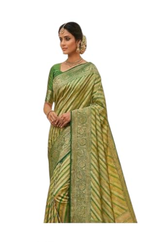 VFCollections Women's Traditional Handloom Kanchipuram Silk Pure Pattu Sarees | Rich Zari Woven Design | Unstitched Blouse (VFC040-1), Purple