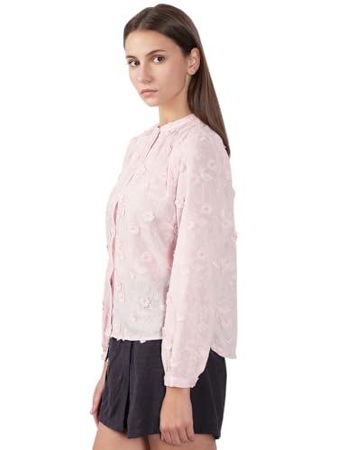 VERO MODA Women's Regular Fit Pink Shirt