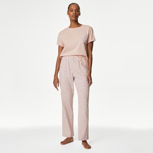 Marks & Spencer Women's Pure Cotton Printed Pyjama Set - 60645267005