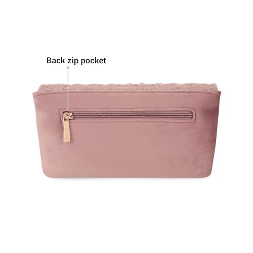 Metro Women's Purple Embellished Flap Clutch(38-164)