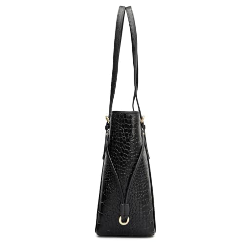 Da Milano Leather Shoulder Bag for Women - Black (LB-02590)