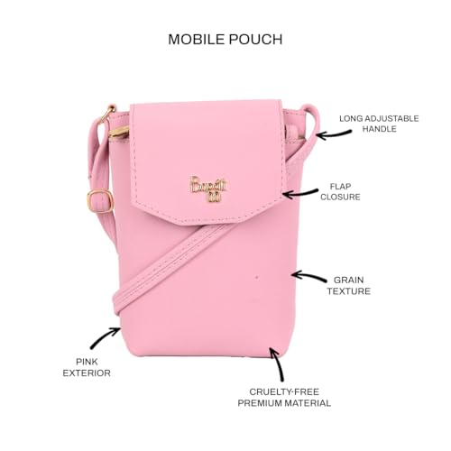 Baggit Women Pink Sling Bag XXS Size | Ladies Stylish Casual Cross Body Purse Handbag