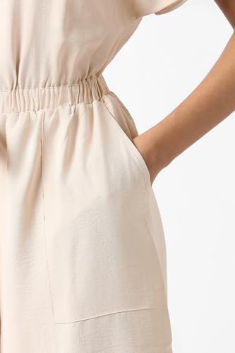 Women Beige Solid Casual Dress