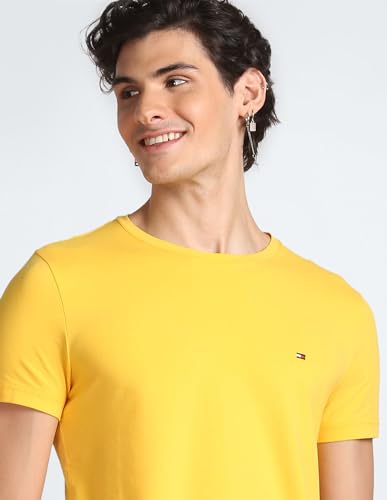 Tommy Hilfiger Men's Short Sleeve Slim Fit T-Shirt,Warm Yellow,S