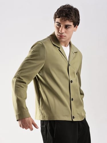 Solid Regular Fit Lyocell Jacket