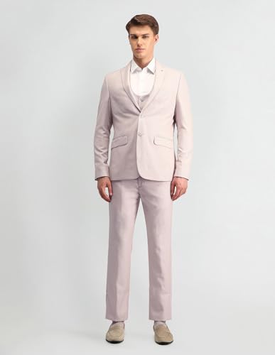 Arrow Men's Rayon Business Suit Pants Set (ARAISU5507_Beige