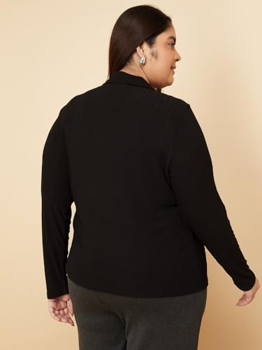 Max Women Knit Blouse (Black_3XL)