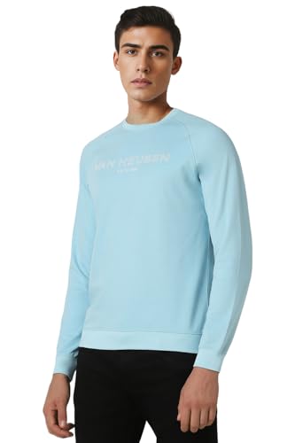 Van Heusen Men Blue Print Crew Neck Sweatshirt