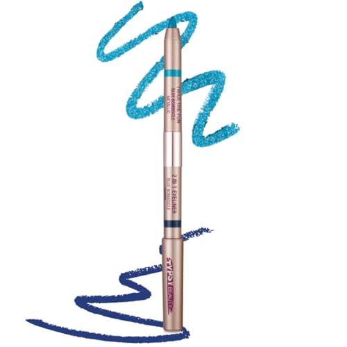 Typsy Beauty Double-Ended Eyeliner & Eyeshadow | Matte & Metallic Creamy Dual-Ended Eyeliner Pencil | One Swipe Application | Long-Lasting & Waterproof | Available in 5 shades | 2g (Blue Bombsicle 02)