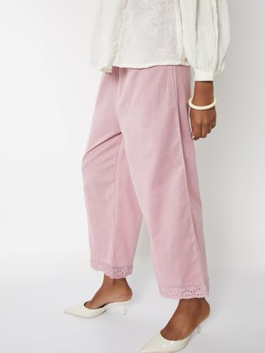 Max Women Lace Hem Palazzos (Purple_M)