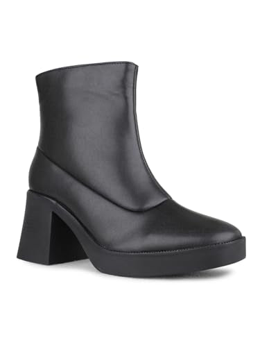 Inc.5 Womens Black Party Solid Round Toe Lace-up Long Boots