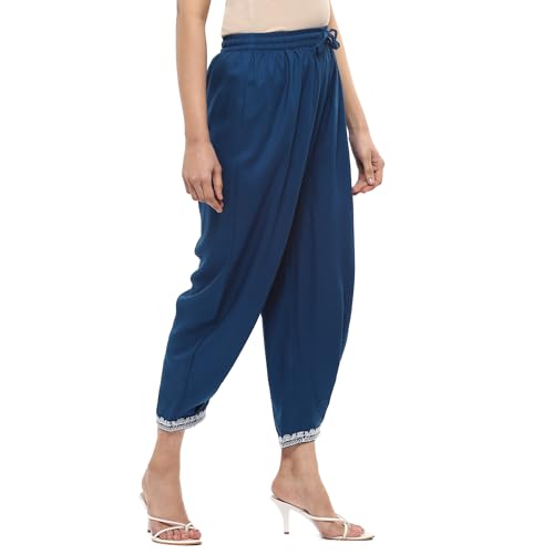 Rangriti Women Viscose Solid Palazzo(DORI19147_Blue_2XL)