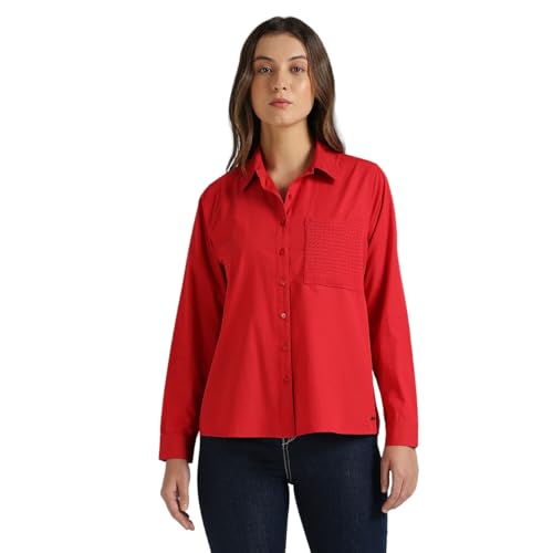 Pepe Jeans Women's Regular Fit Shirt (PL305085_HOT RED