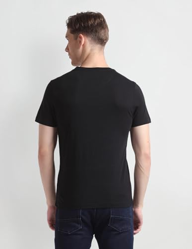 U.S. POLO ASSN. Mens Graphic Round Neck HS T-Shirts (UDTSHS0730_Black_S)