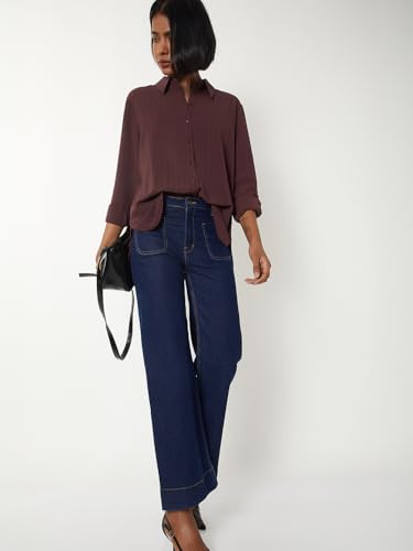 Max Women Striped Shirt (Maroon_XL)