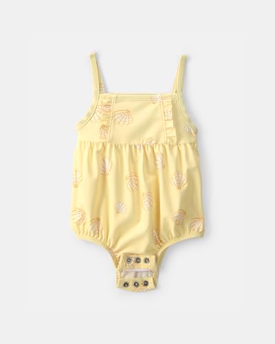 Carter's Baby Girl One-Piece Swimsuit | Crew Neck with Snug Fit Swimwear | Soft Polyester Elastane Fabric | Quick Dry Comfortable Fit | Ideal for Pool Beach & Vacation
