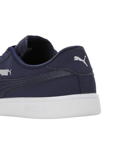 PUMA Unisex-Adult Smash V2 Buck Peacoat-Silver-White Sneaker - 11 UK (39571203)