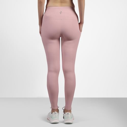 Skechers Women Vertical Pattern Pink Leggings