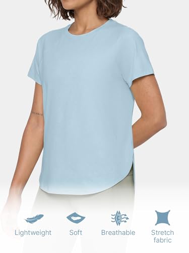 Enamor Cut N Sew Tee, Relaxed Fit, High-Low Hemline - A315