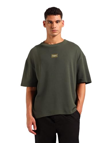 U.S. Polo ASSN. Men's PE001 Premium Cotton-Rich Everyday Comfort Oversized T-Shirt (PE001-PL_Olive_M)
