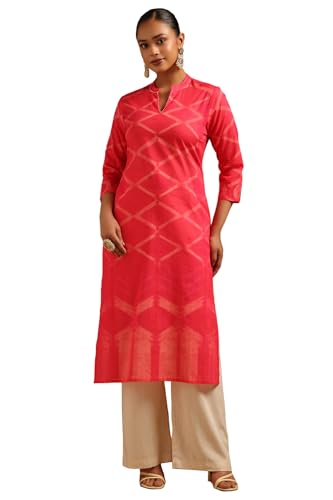 Soch Womens Pink Pure Cotton Geometric Kurta