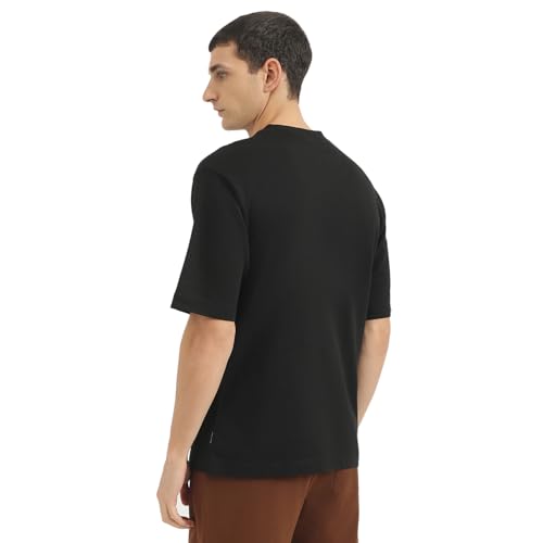 United Colors of Benetton Oversized Fit Round Neck Solid Tshirt (Size: XL)-25P3029J3008I100 Black