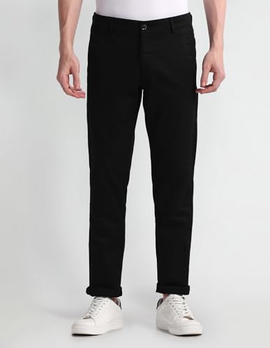 Arrow Slim Fit Dobby Trousers Black