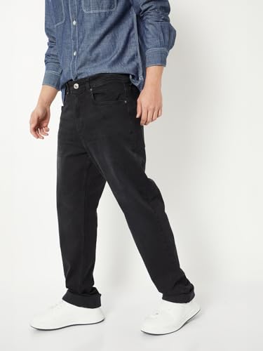 Max Men Washed Regular Fit Jeans (Black_36)