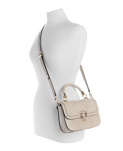 Guess Women's Taupe Textured Top Handle Flap| Ladies Purse Handbags | Gift For Ladies
